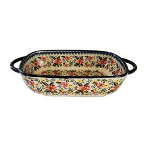 Sister Wu Ceramic Baking Pan Floral Pattern Small